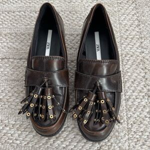 Zara Brown Leather Footwear